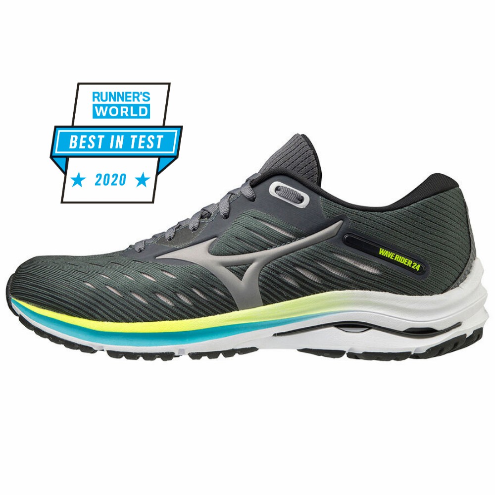 Zapatillas Running Mizuno Wave Rider 24 Mujer Gris/Azules Baratas WEOC-90713